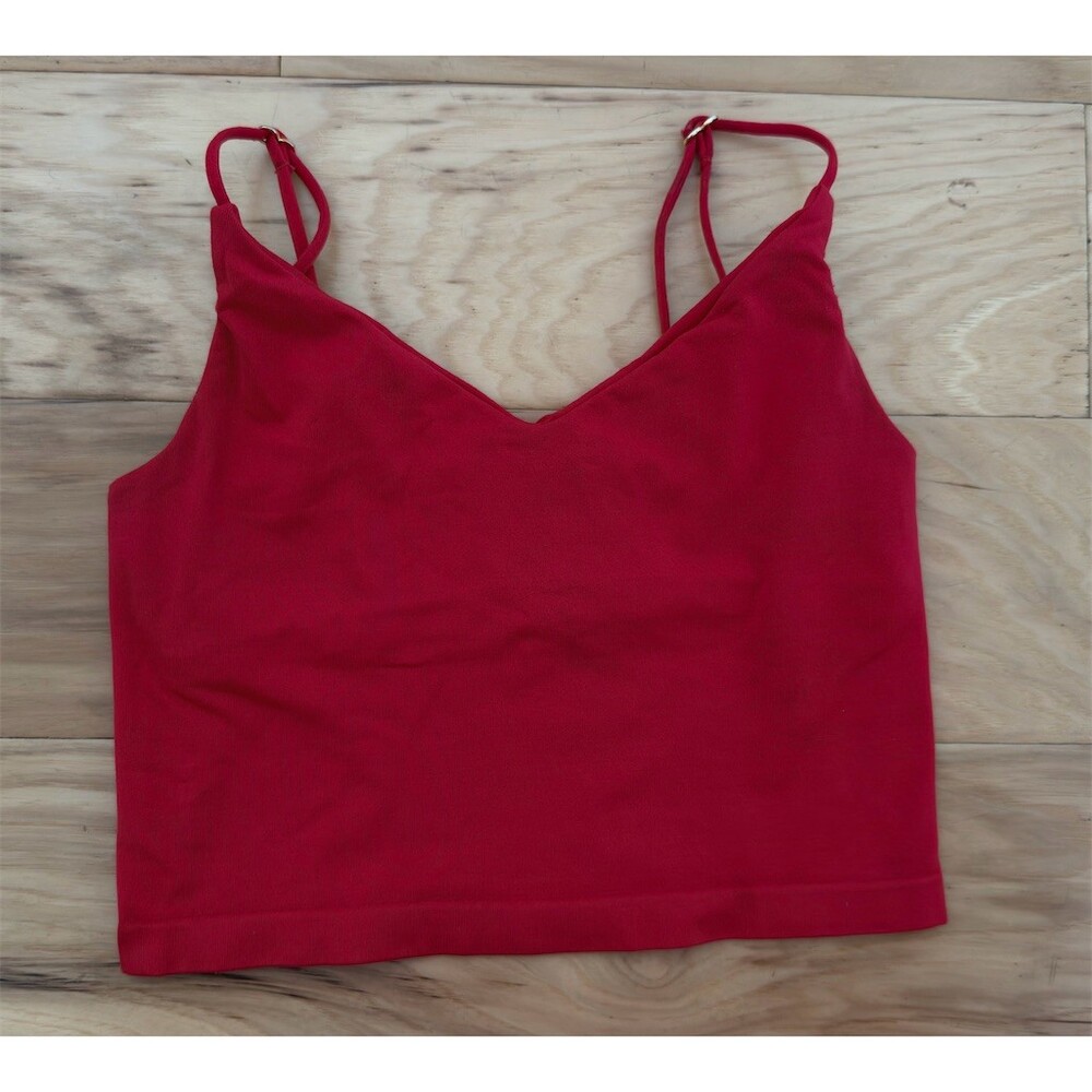 The LyreBird Skin Seamless V-Neck Tank Womens Size XXS Red